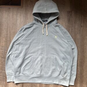Polo Ralph Lauren Hoodie Mens Size XL Light Blue Pony Logo Pullover Sweatshirt